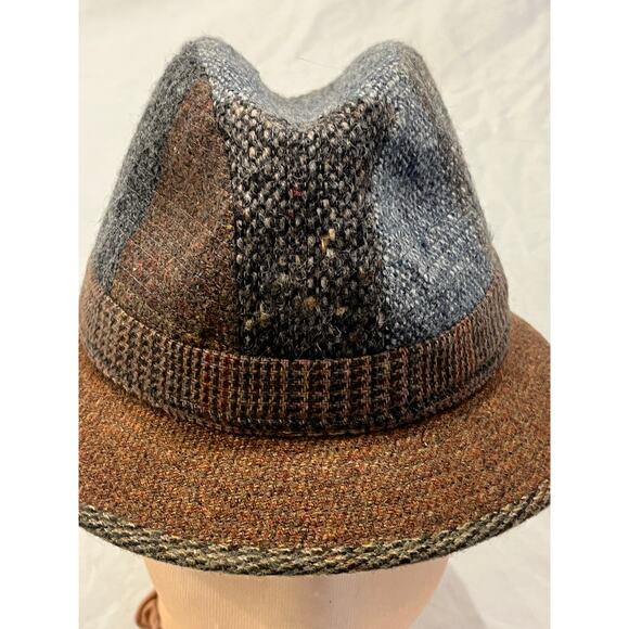 Jonathan Richard Ireland Patchwork Wool Fedora Hat Size 7 1/4 (M/58cm) - Picture 4 of 11